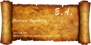 Boros Agnéta névjegykártya