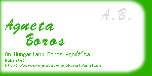 agneta boros business card